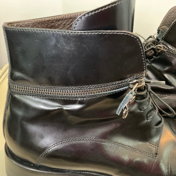 AGL Attilio Giusti Leombruni Black Leather Lace Up Combat Boots Size 9.5 - Picture 10 of 16